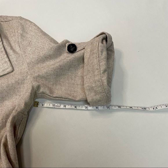 Katie Half sleeve Double Breasted Pea Coat, Beige, Size Small - Picture 5 of 8